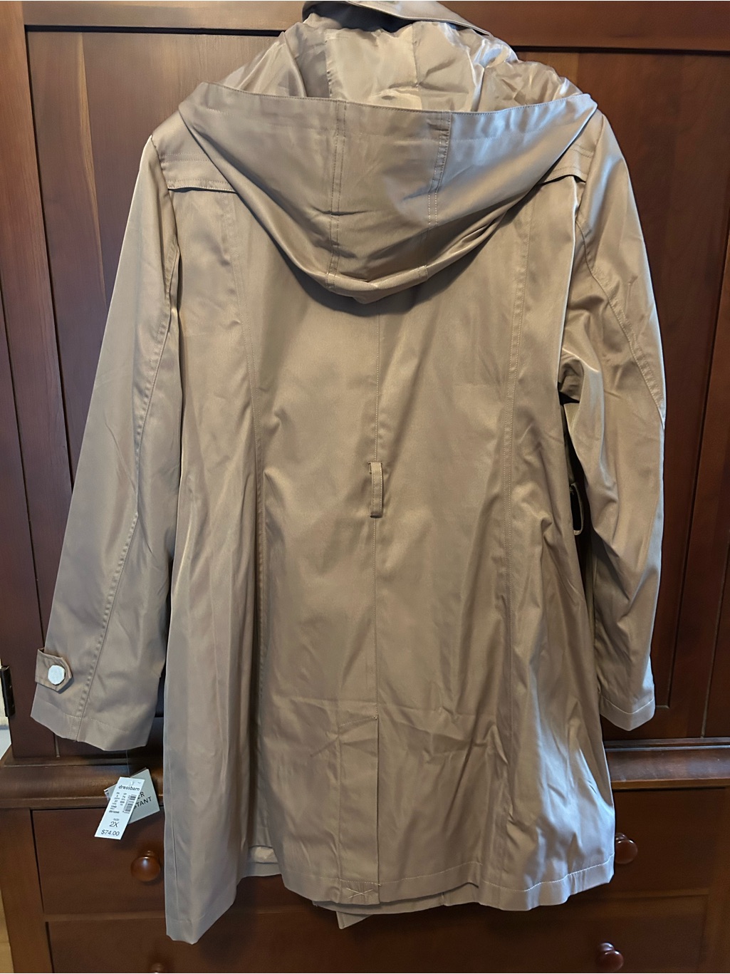 Roz & Ali Beige Double-Breasted Trench Coat — image 2 of 5